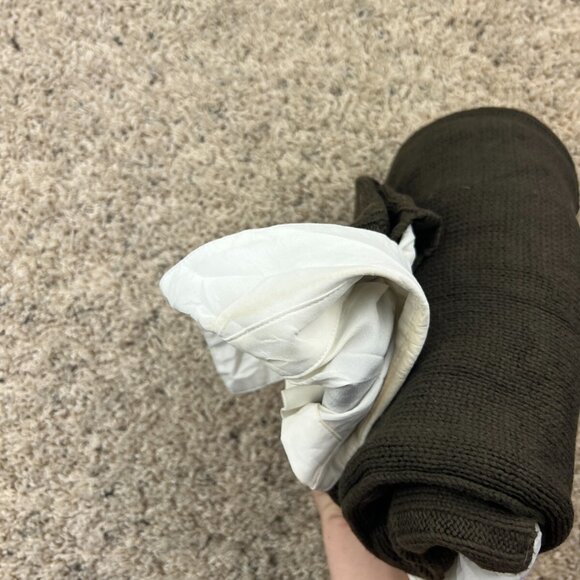 Lauren Ralph Lauren Women’s Sweater Brown Medium Crest Logo White Trim School - Picture 14 of 14